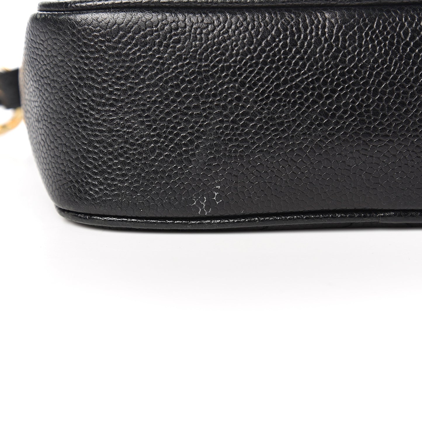 Caviar Chevron Quilted Camera Case Black