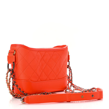 Chanel Goatskin Quilted Small Gabrielle Hobo Orange 2 of 11