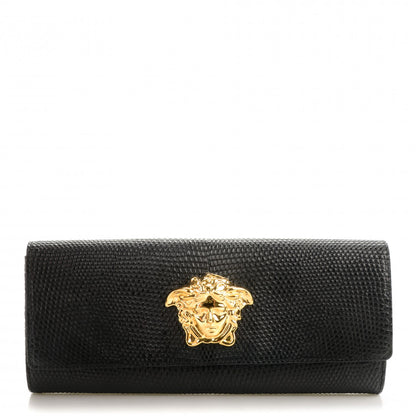 Versace Lizard Palazzo Medusa Evening Clutch Black 1 of 7