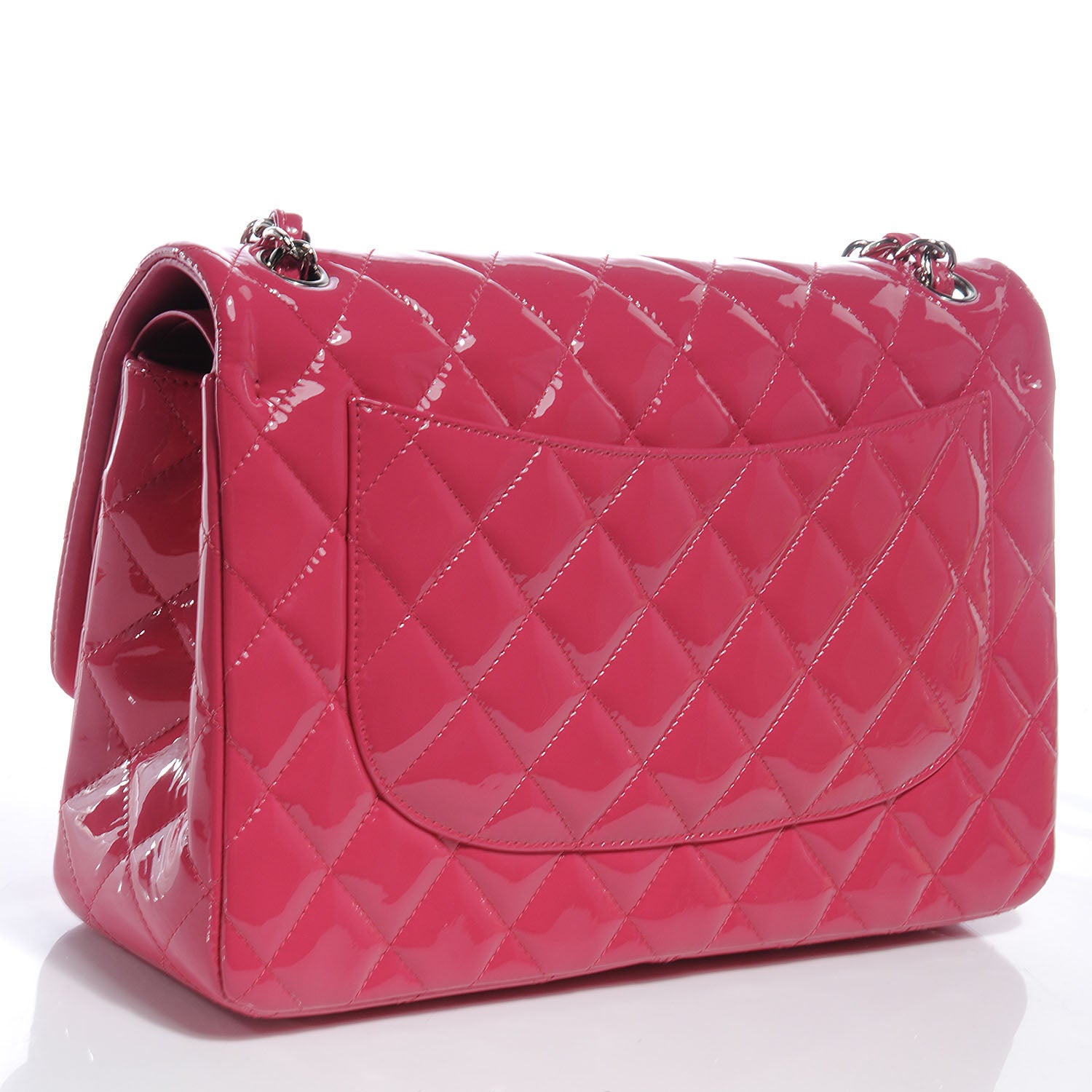 Chanel Patent Jumbo Double Flap Fuchsia 3 of 9
