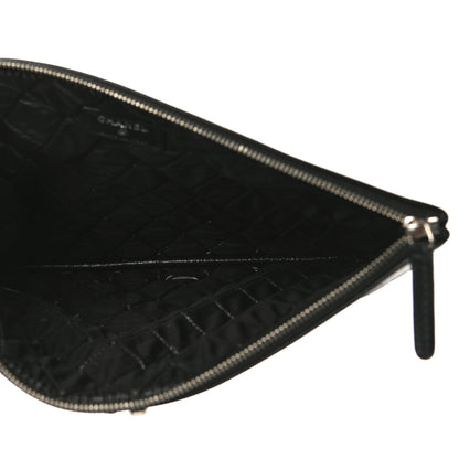 Chanel Sheepskin Quilted Medium Vintage Mademoiselle Cosmetic Case Black 5 of 14