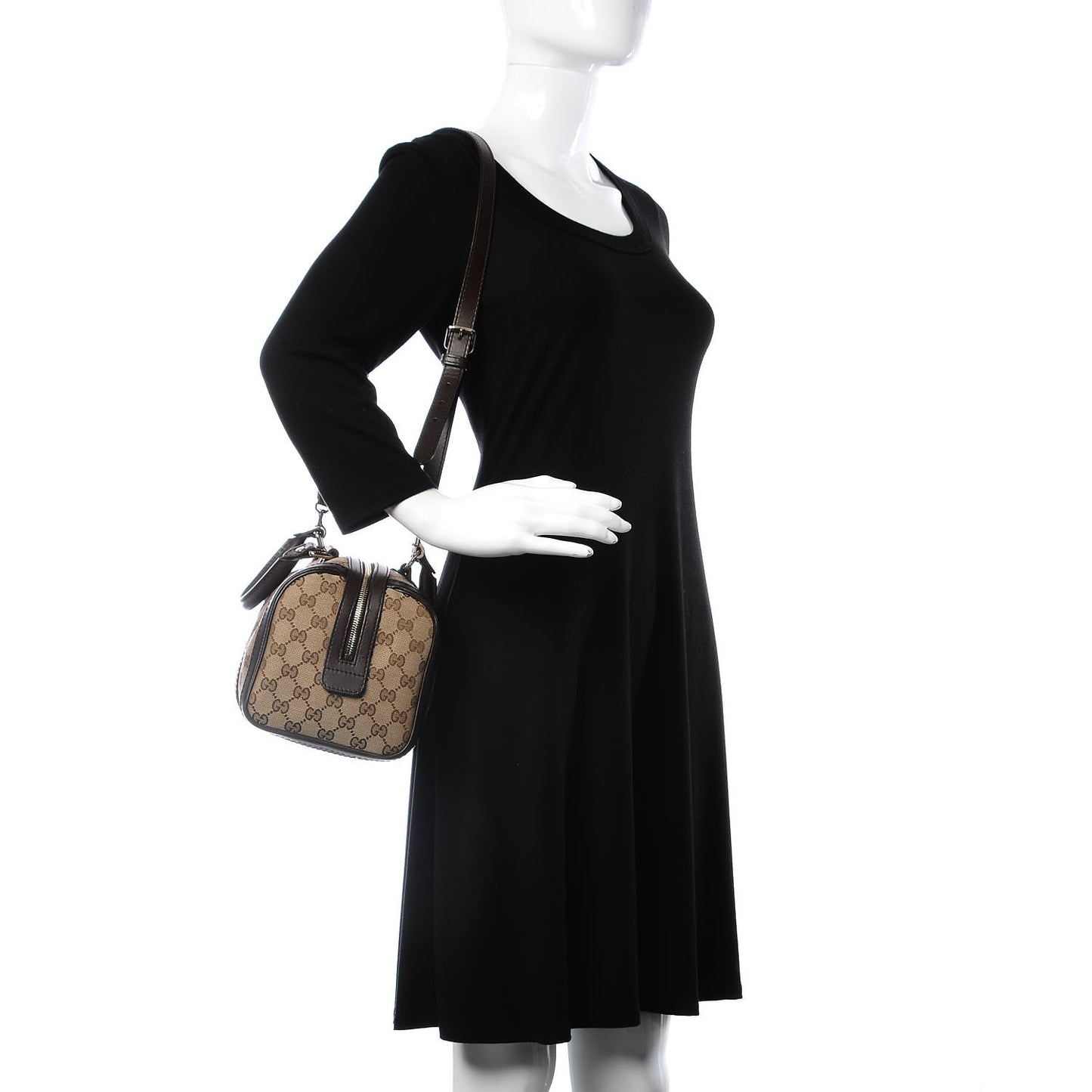 Monogram Vintage Web Small Boston Dark Brown