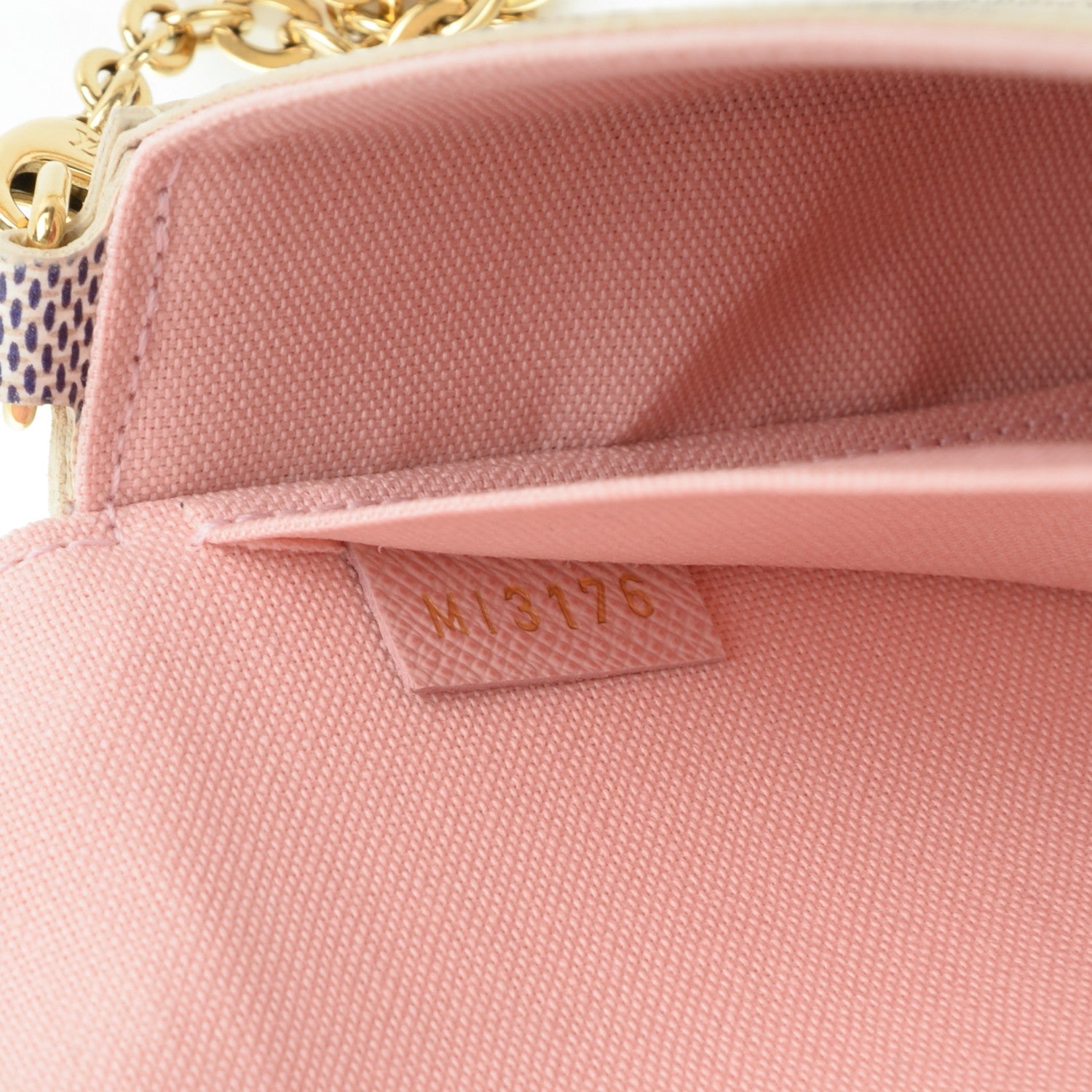 Louis Vuitton Damier Azur Pochette Felicie Chain Wallet Rose Ballerine 7 of 7