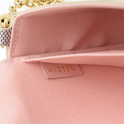 Louis Vuitton Damier Azur Pochette Felicie Chain Wallet Rose Ballerine 7 of 7