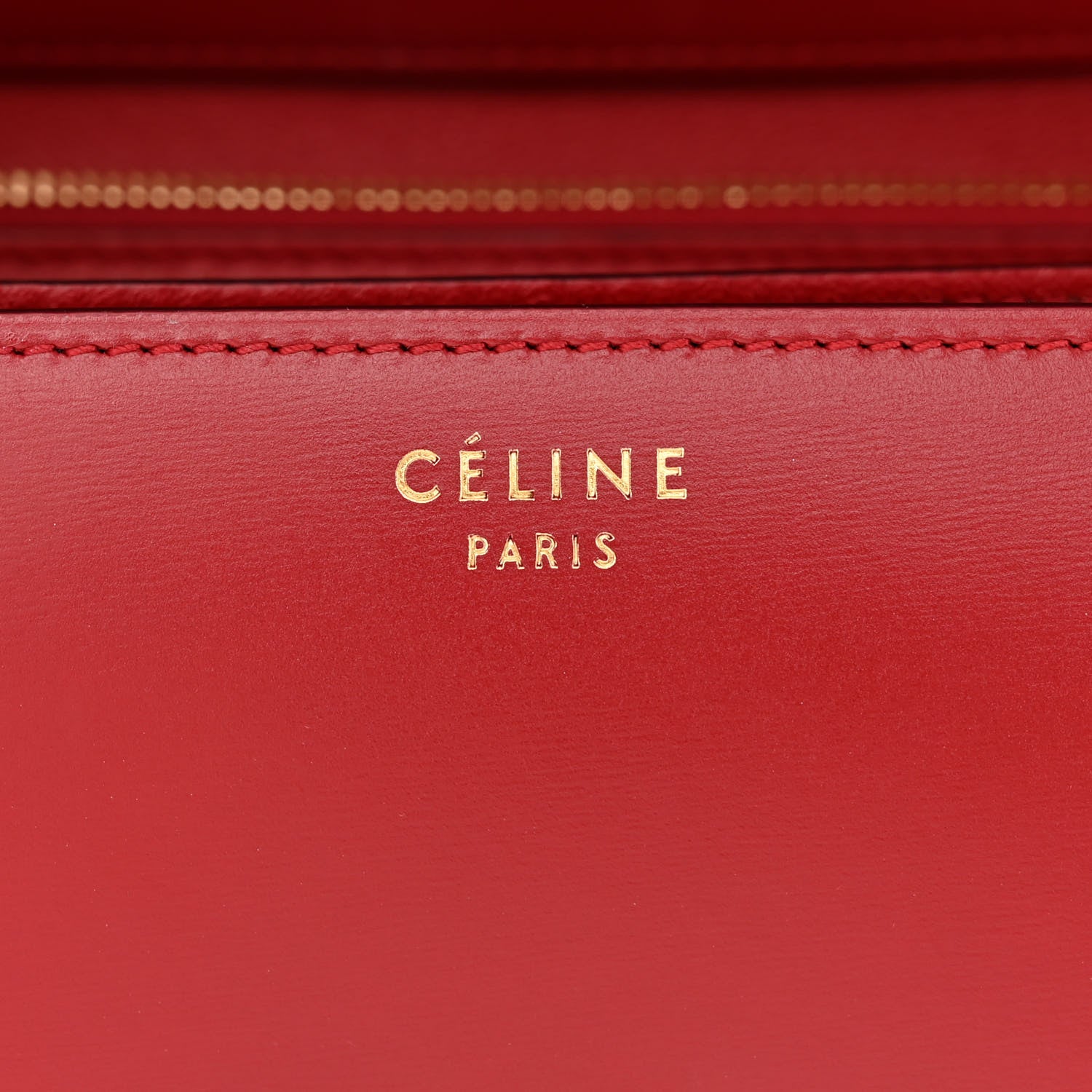 Celine Box Calfskin Medium Classic Box Flap Bag Red 6 of 11
