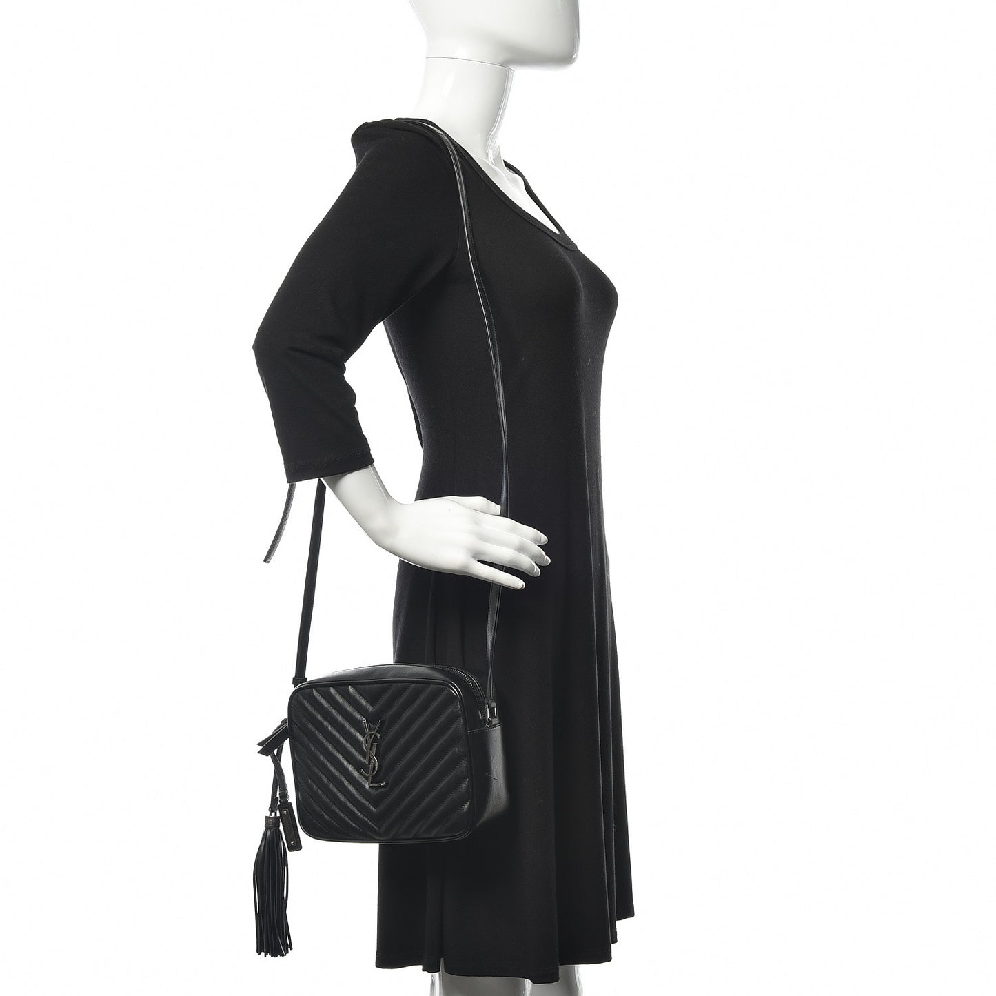 Calfskin Matelasse Monogram Lou Camera Bag Black