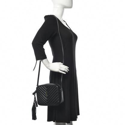 Saint Laurent Calfskin Matelasse Monogram Lou Camera Bag Black 2 of 11