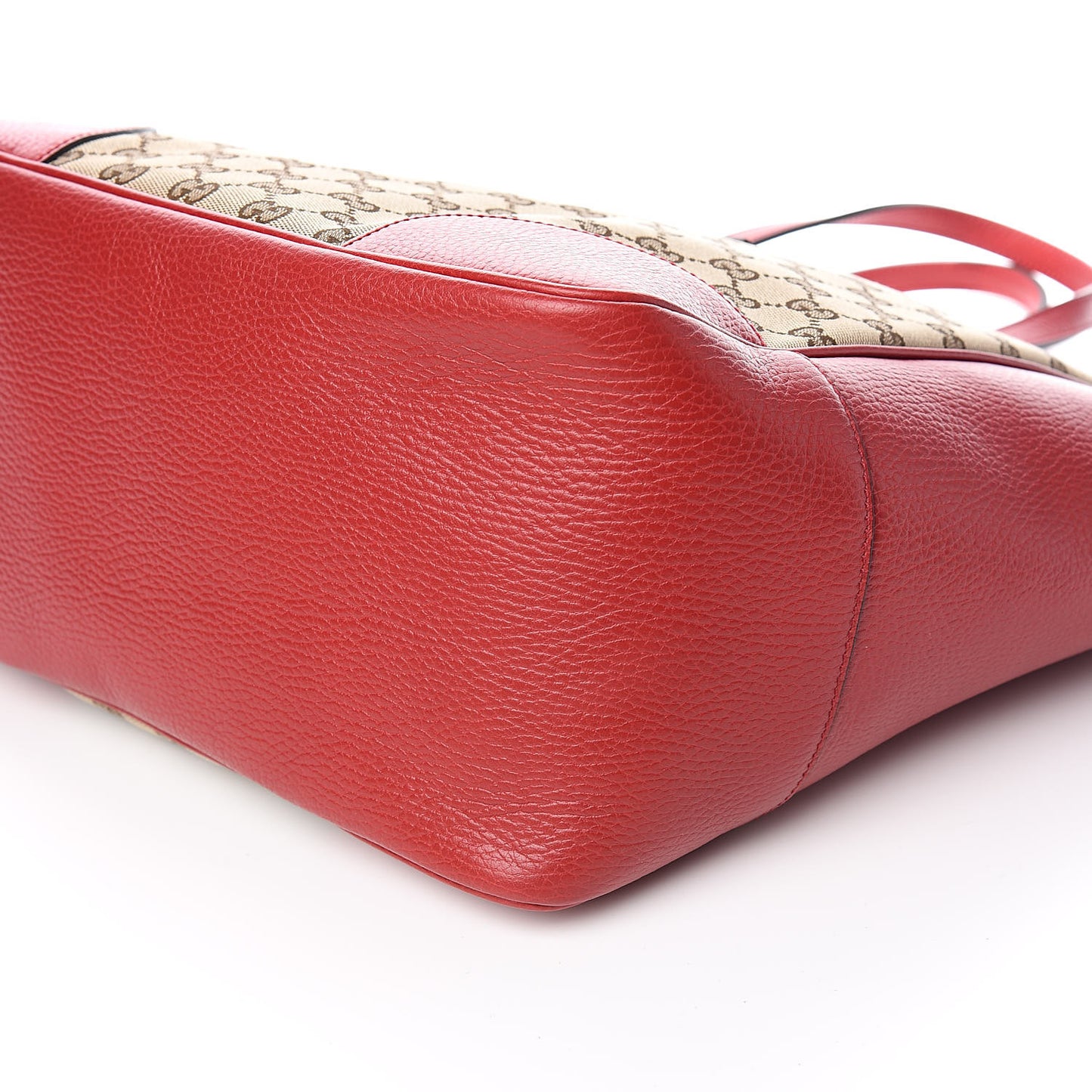 Monogram Bree Zippered Tote Beige Red