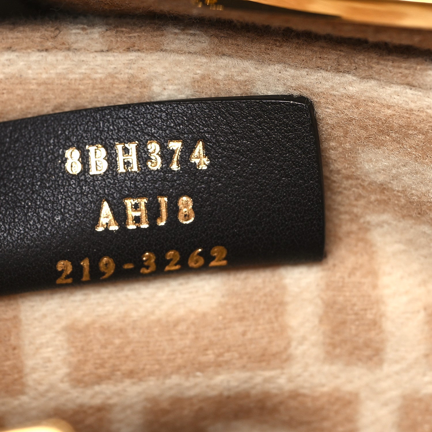 Fendi Canvas Vitello King FF Embroidered Medium Peekaboo X-Tote Beige Cammello Sand 7 of 11