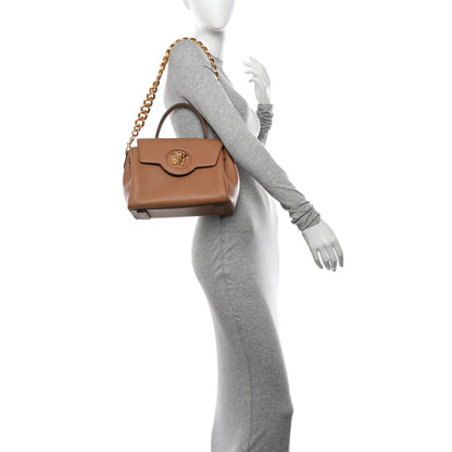 Versace Calfskin Medium La Medusa Top Handle Handbag Brown 2 of 12