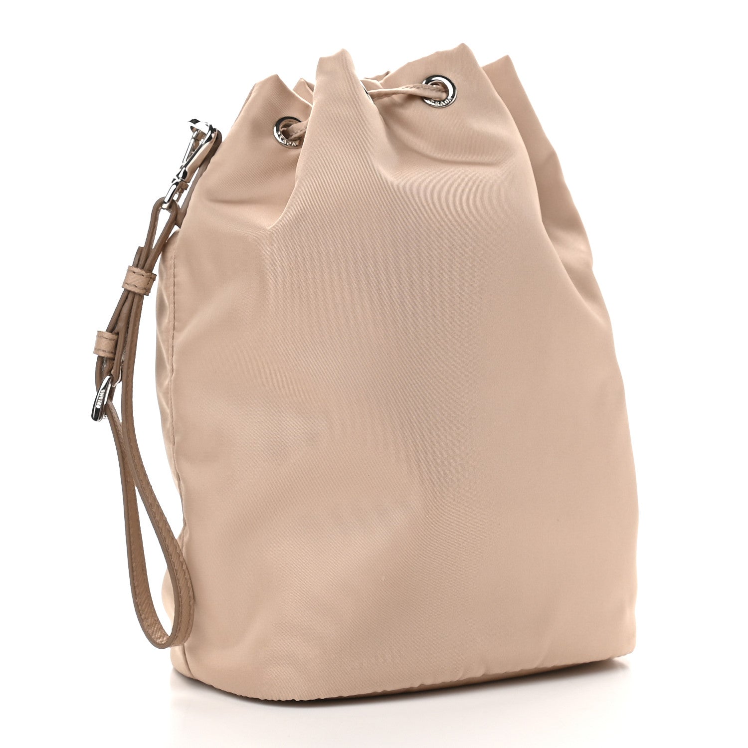Prada Saffiano Tessuto Nylon Vela Bucket Wristlet Cammeo 3 of 9