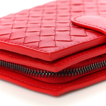Bottega Veneta Nappa Intrecciato French Compact Wallet Bright Red 8 of 11
