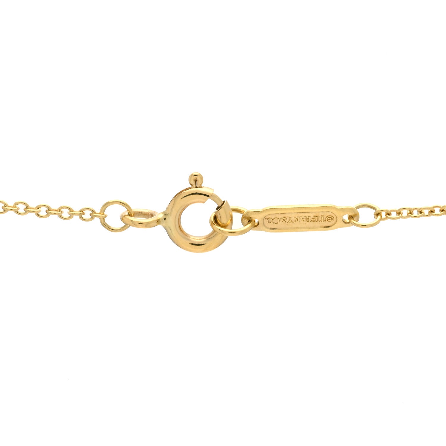 Tiffany 18K Yellow Gold Small Oval Key Pendant Necklace 4 of 4
