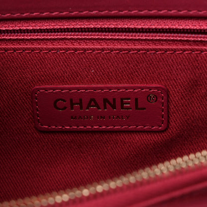 Chanel Calfskin Chevron Quilted Small Coco Handle Flap Dark Fuchsia 6 of 11