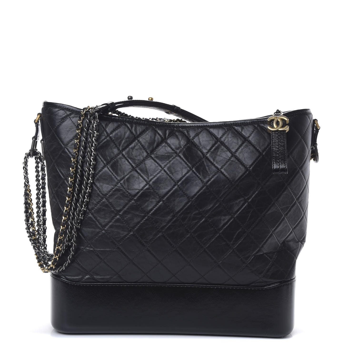 Chanel Aged Calfskin Quilted Maxi Gabrielle Hobo Black 1 of 9