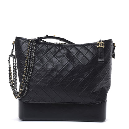 Chanel Aged Calfskin Quilted Maxi Gabrielle Hobo Black 1 of 9