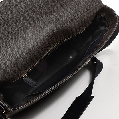 Saint Laurent Toile Classic Monogram Flap Front Messenger Bag Black 4 of 9