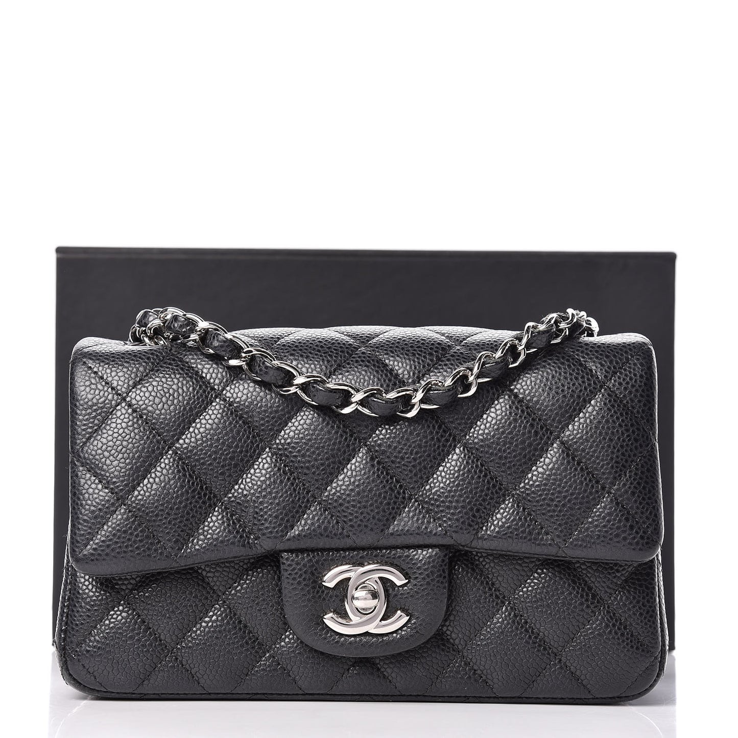 Caviar Quilted Mini Rectangular Flap Black