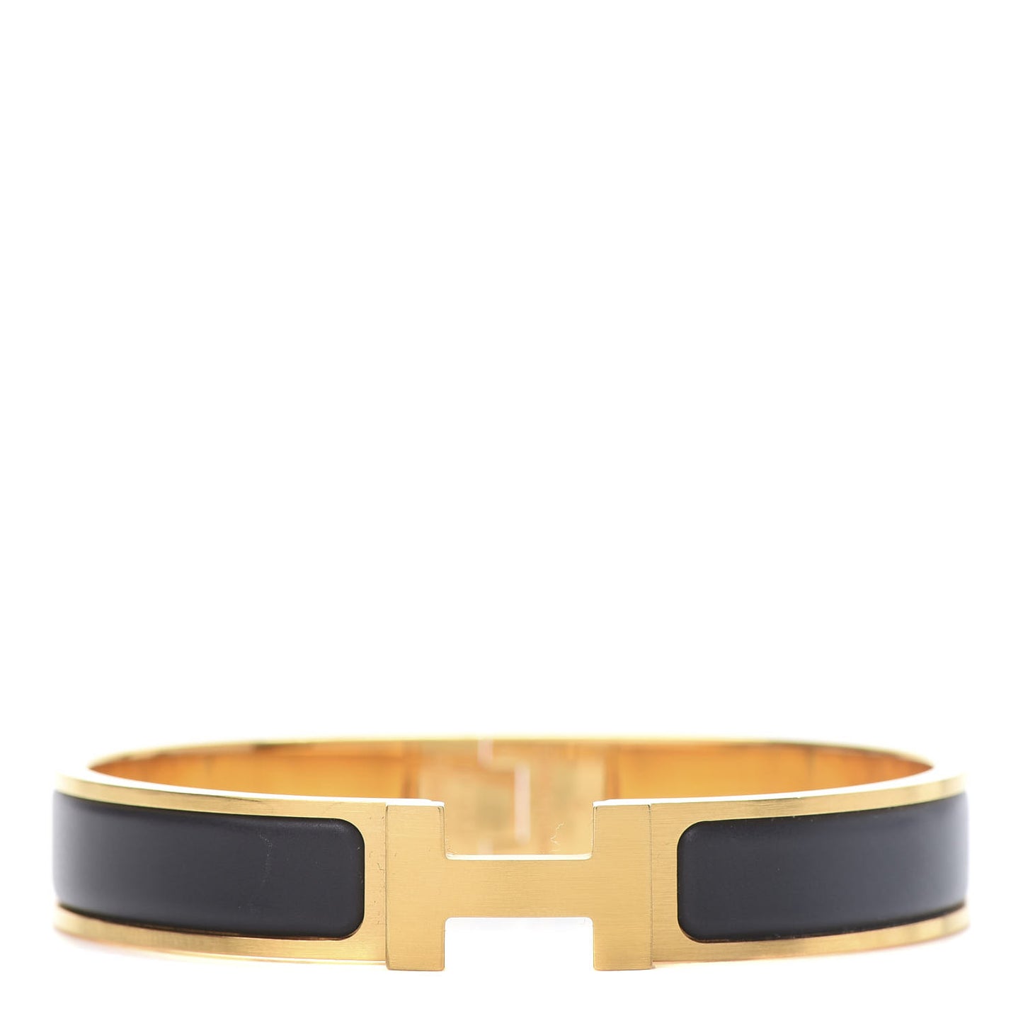 Matte Enamel Narrow Clic Clac HH Bracelet GM Black