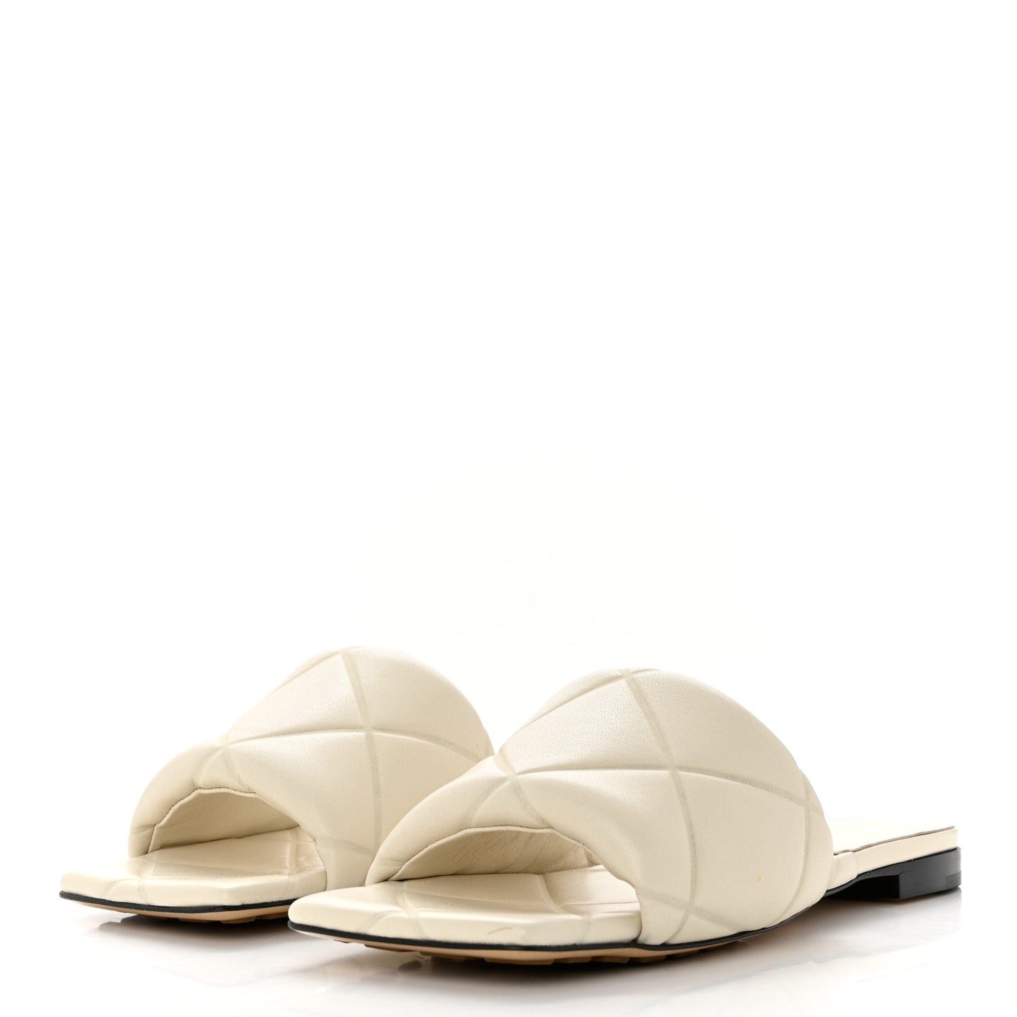 Nappa Quilted Rubber Lido Flat Sandals 37 Sea Salt