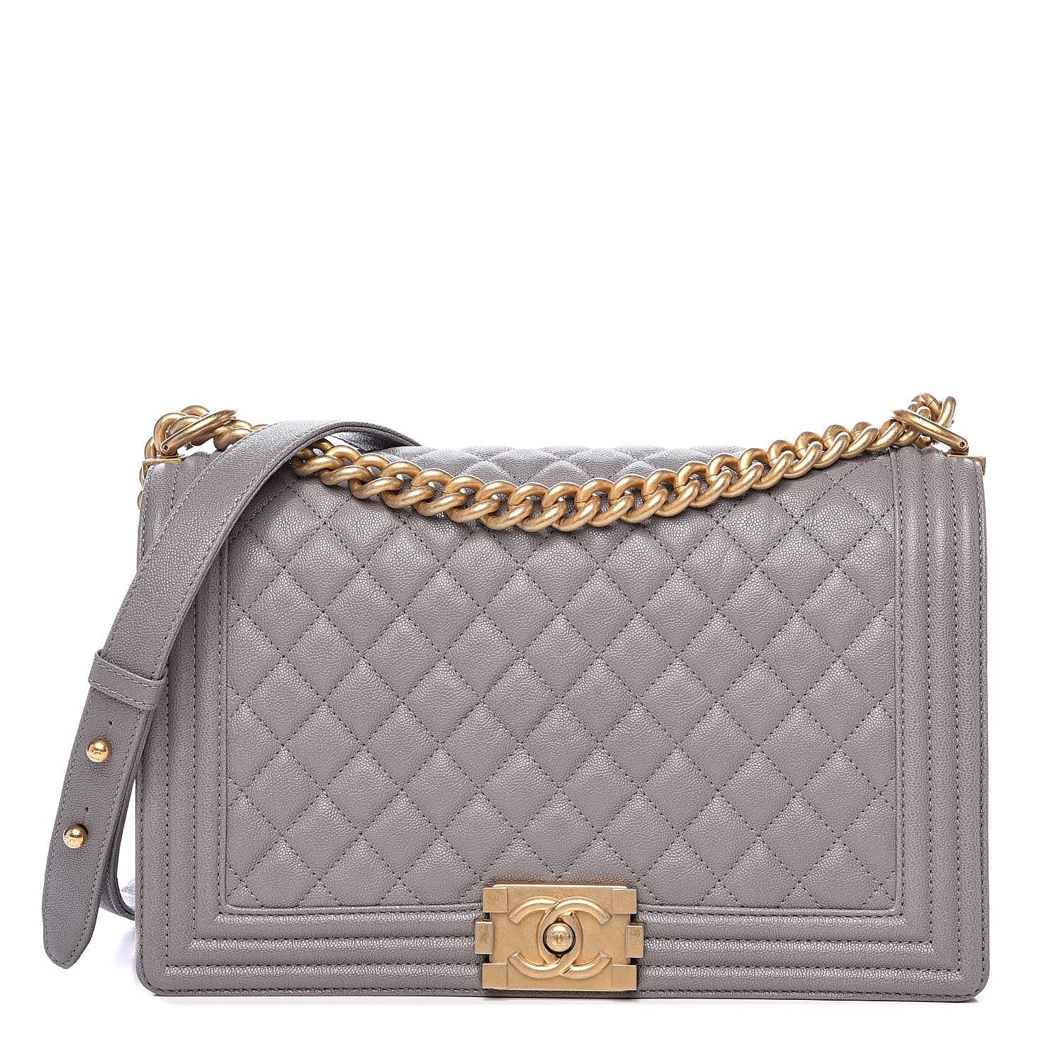 Chanel Caviar Quilted New Medium Boy Flap Grey 1 of 10