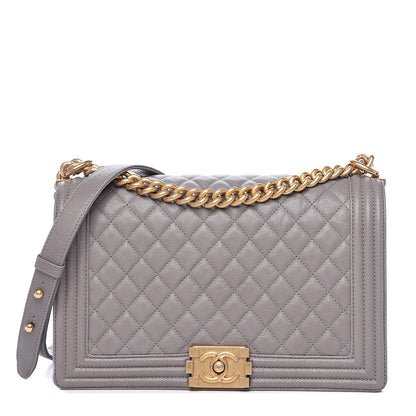 Chanel Caviar Quilted New Medium Boy Flap Grey 1 of 10