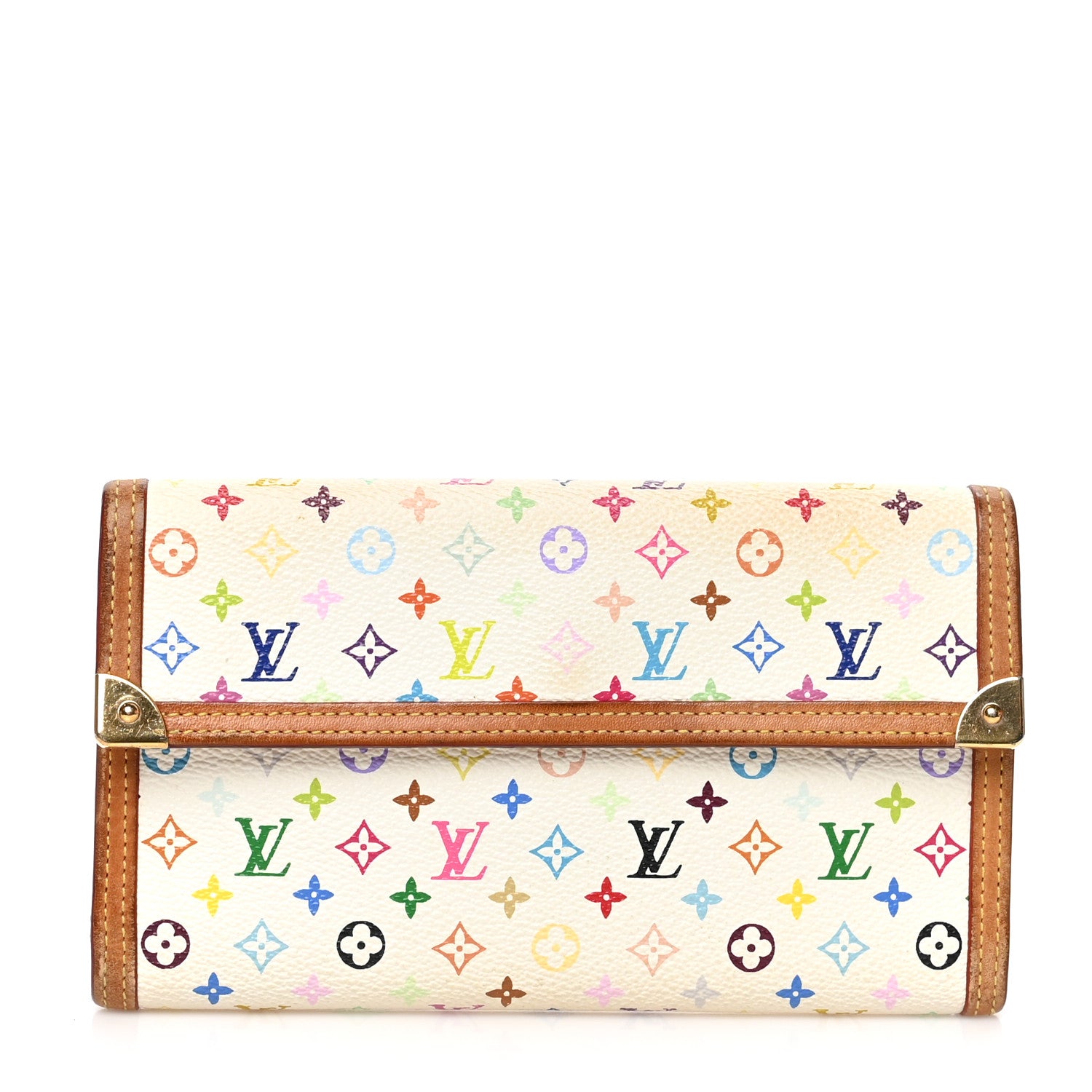Louis Vuitton Monogram Multicolor Porte Tresor International Wallet White 1 of 10