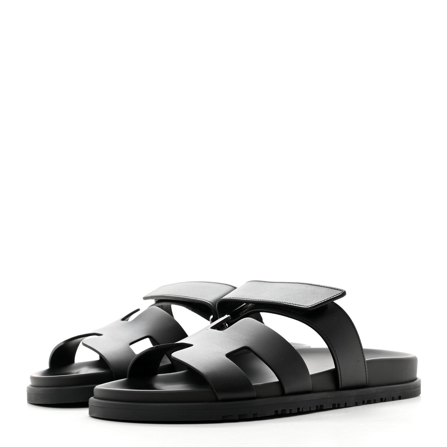 Calfskin Womens Chypre Sandals 40.5 Black