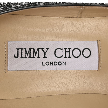 Jimmy Choo Coarse Glitter Pointy Toe Romy 85 Pumps 35 Black 8 of 8