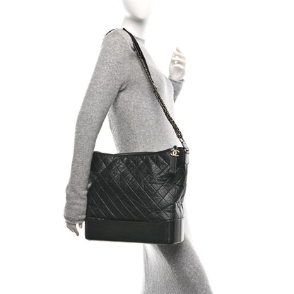 Chanel Aged Calfskin Quilted Maxi Gabrielle Hobo Black 2 of 10