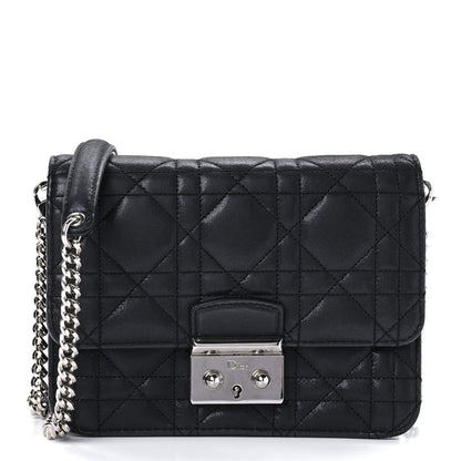 Christian Dior Metallic Calfskin Cannage Miss Dior Promenade Pouch Black 1 of 8