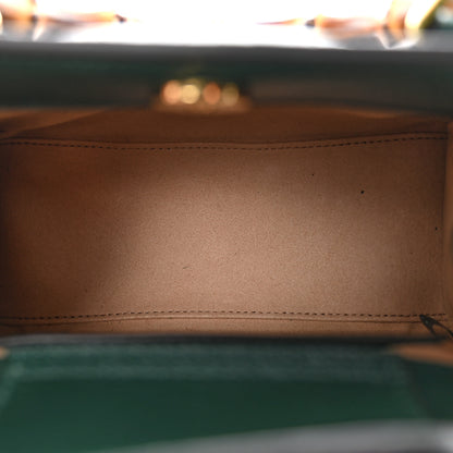 Gucci Textured Dollar Calfskin Web Mini Diana Tote Bag Vintage Green Pink 5 of 11