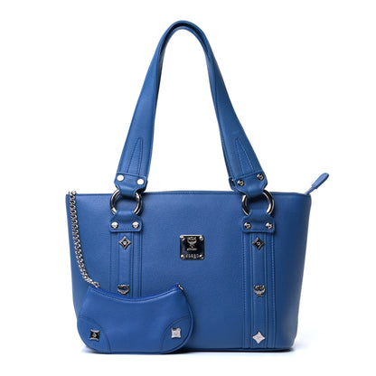 MCM Grained Calfskin Mini Tote Blue 1 of 6