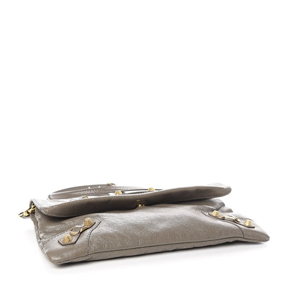 Balenciaga Agneau Giant 12 Gold Hardware Envelope Strap Clutch Beige Liege 4 of 10