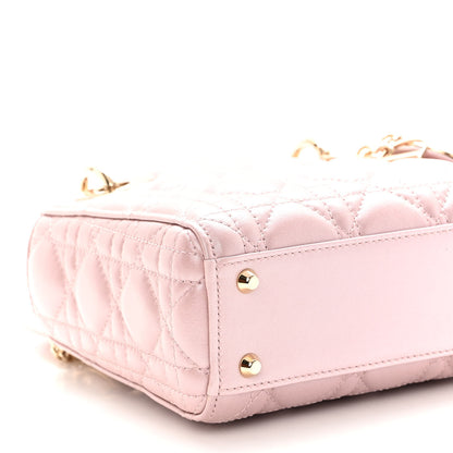 Christian Dior Metallic Lambskin Cannage Mini Lady Dior Lotus 8 of 9