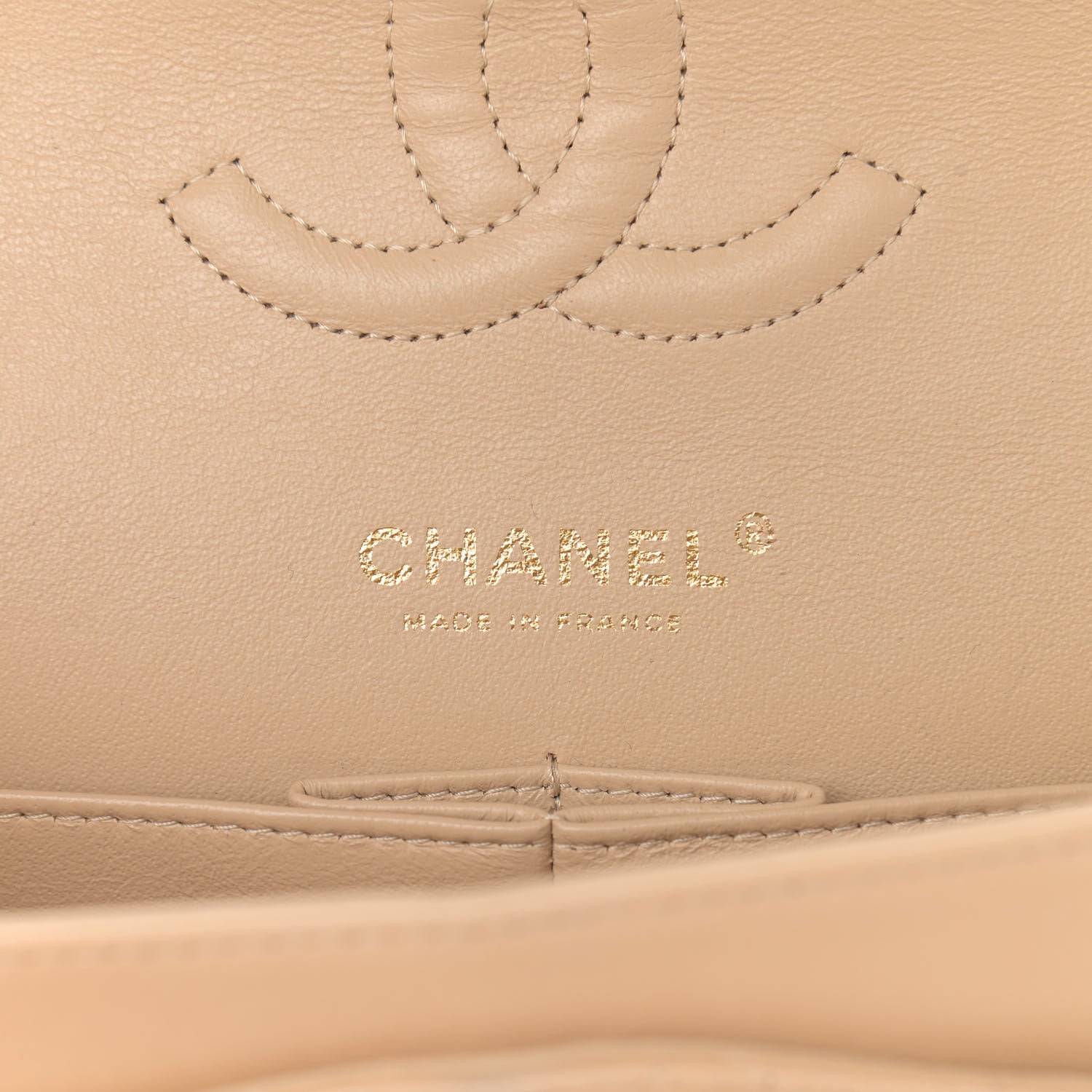 Chanel Lambskin Quilted Medium Double Flap Beige 6 of 12
