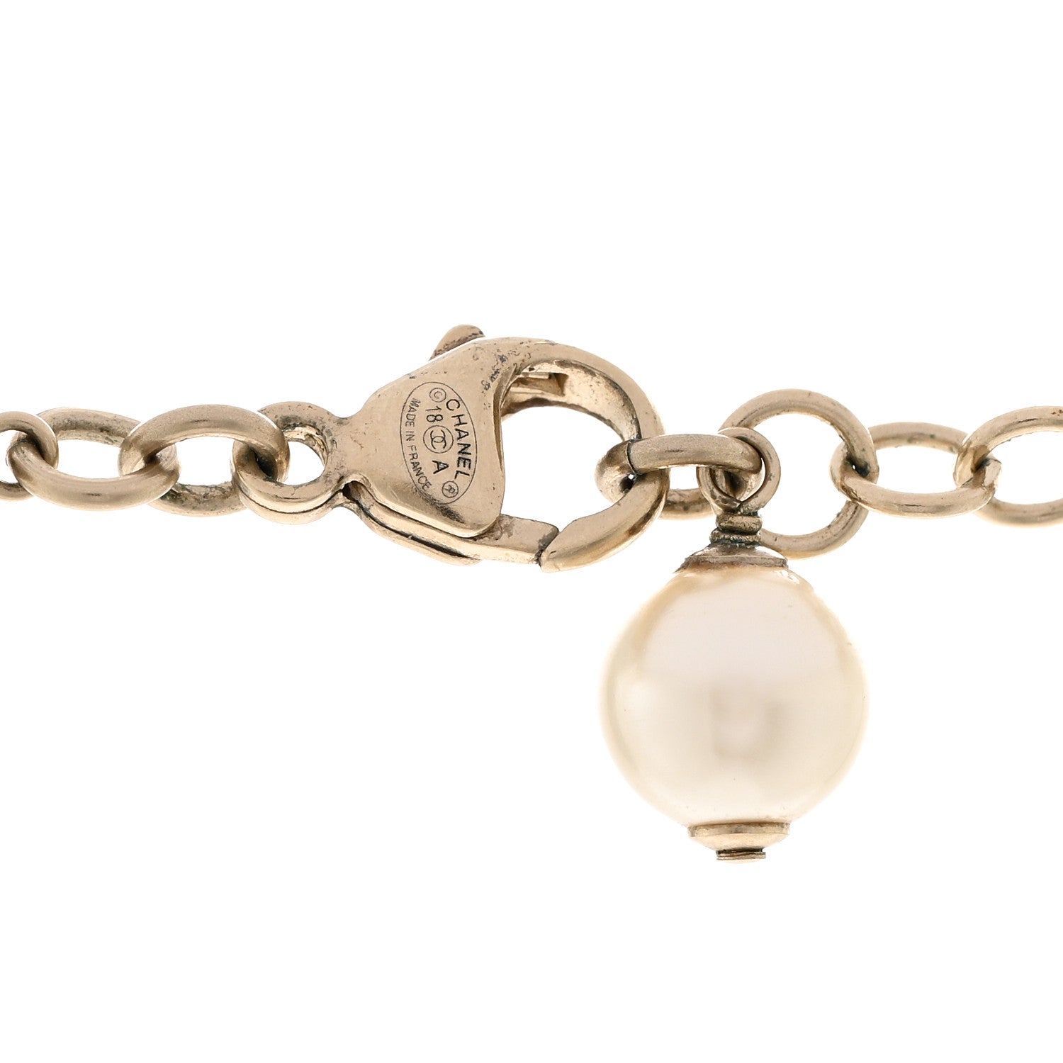 Chanel Pearl Crystal CC Braided Chain Long Necklace Light Gold 5 of 5