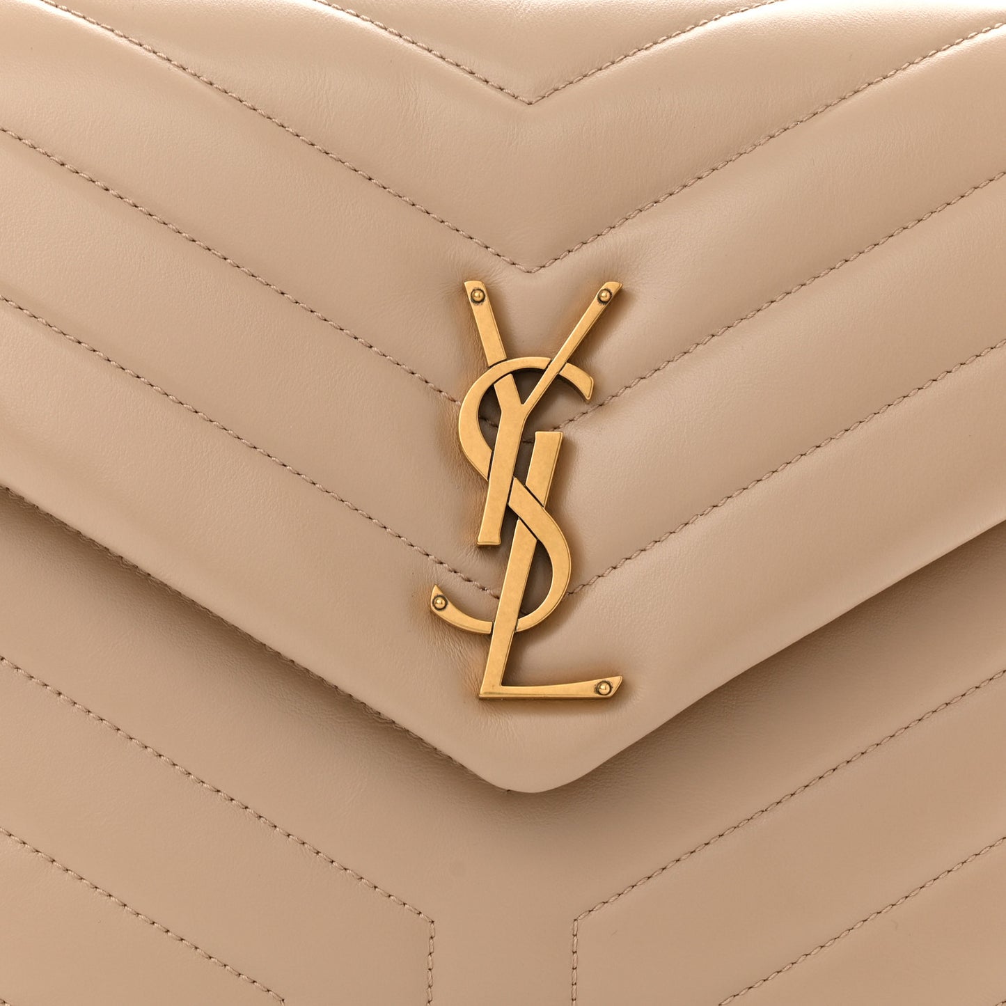 Calfskin Y Quilted Monogram Medium Loulou Chain Satchel Dark Latte
