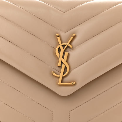 Saint Laurent Calfskin Y Quilted Monogram Medium Loulou Chain Satchel Dark Latte 8 of 10