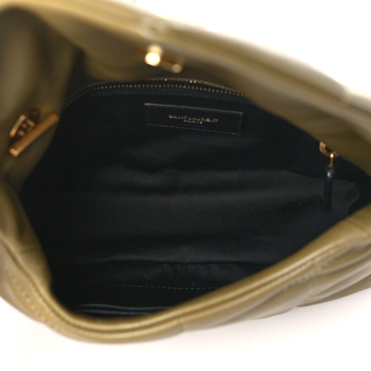 Lambskin Quilted Toy Loulou Puffer Monogram Chain Satchel Hazel Green