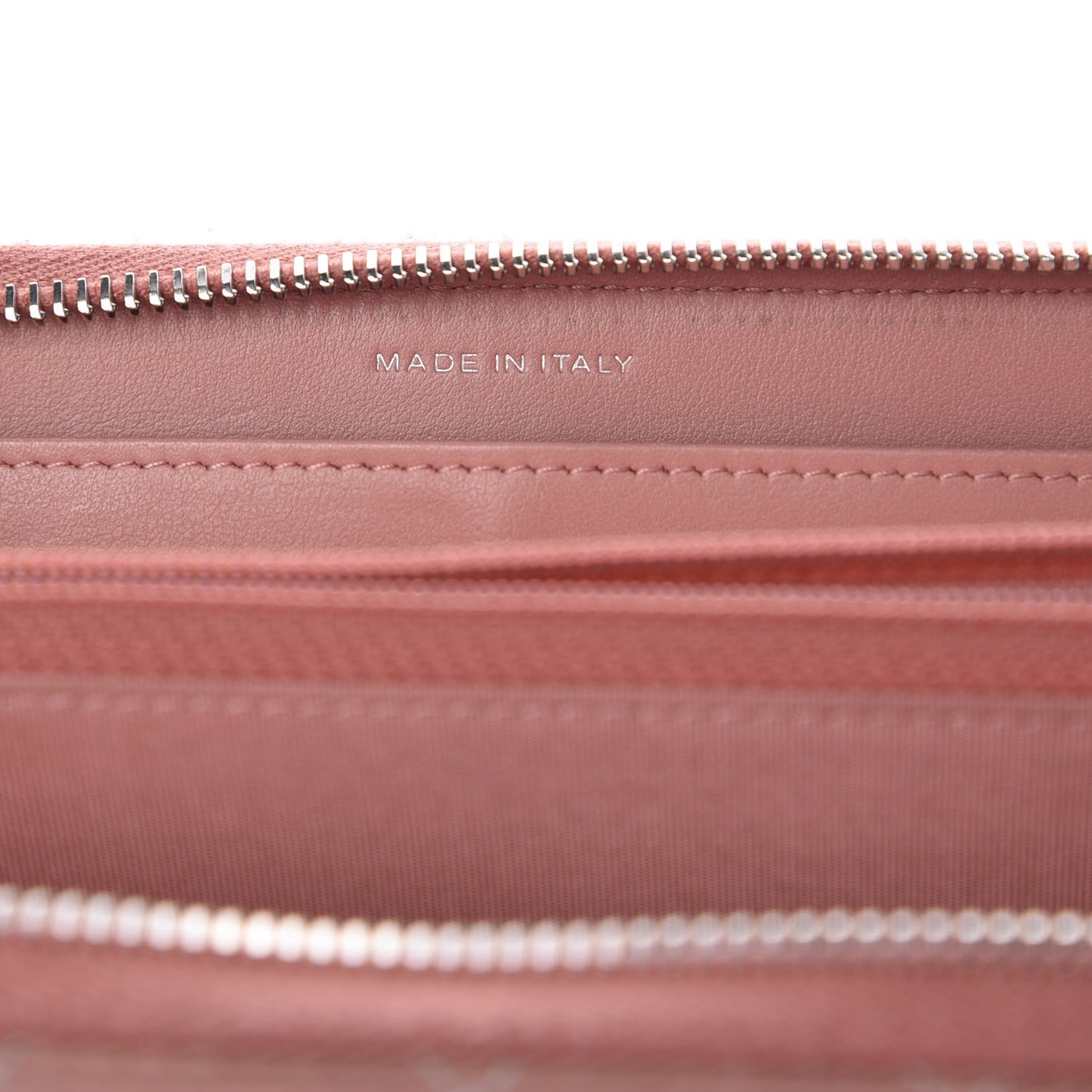 Ombre Patent Calfskin Quilted Large Gusset Zip Around Wallet Pink White