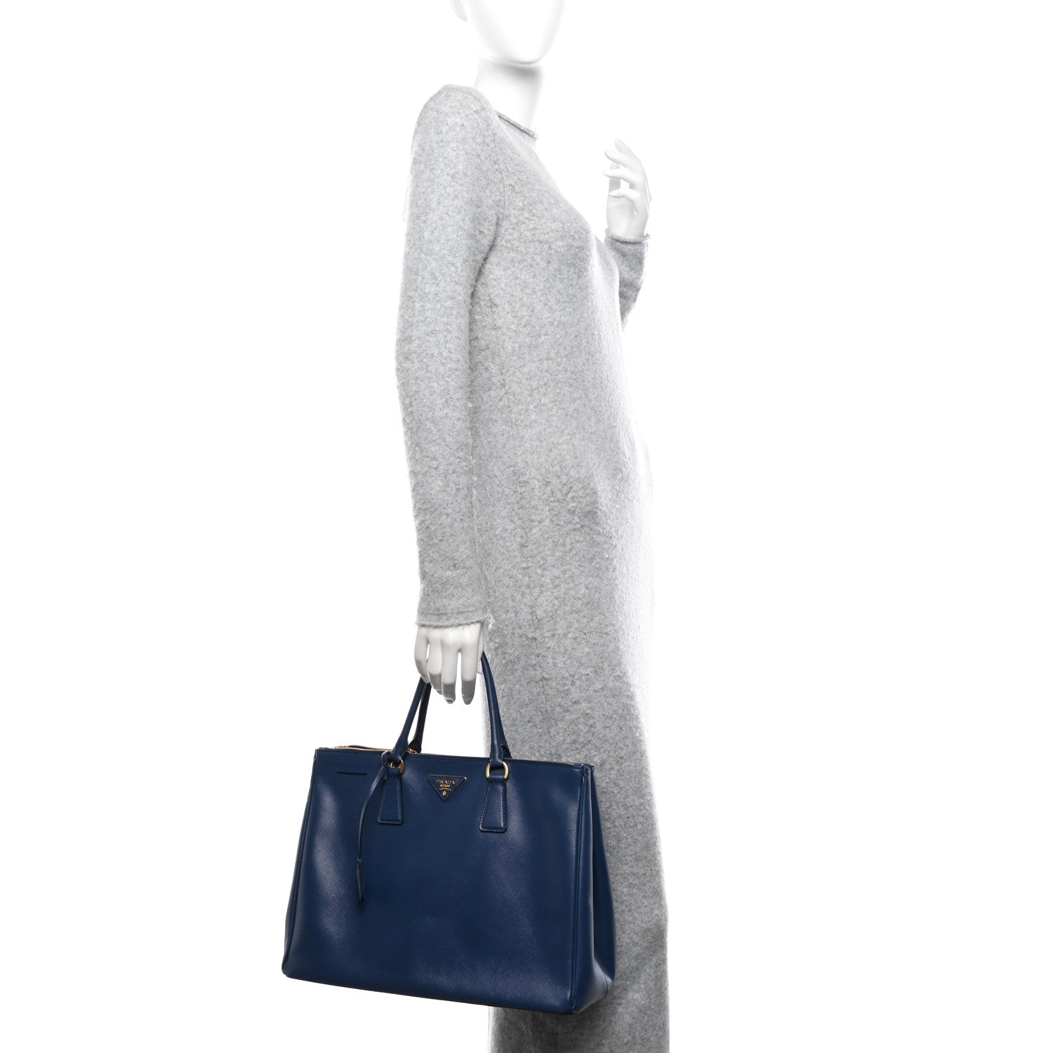 Prada Saffiano Large Galleria Double Zip Tote Bluette 2 of 9
