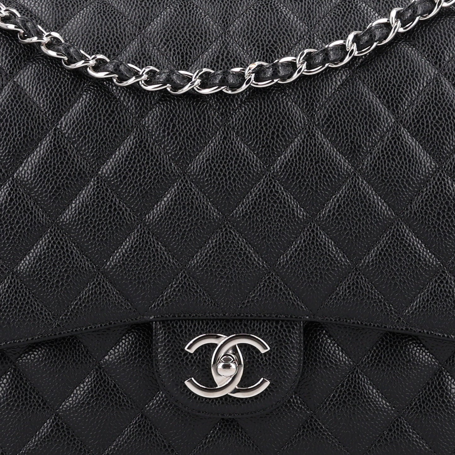 Caviar Quilted Maxi Double Flap Black