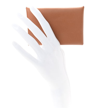 Hermes Evercolor Calvi Verso Card Case Gold Beige De Weimar 2 of 6