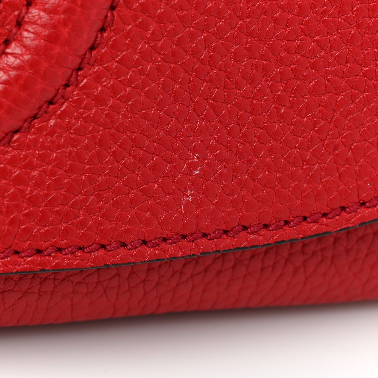 Pebbled Calfskin Medium Soho Flap Crossbody Vibrant Red