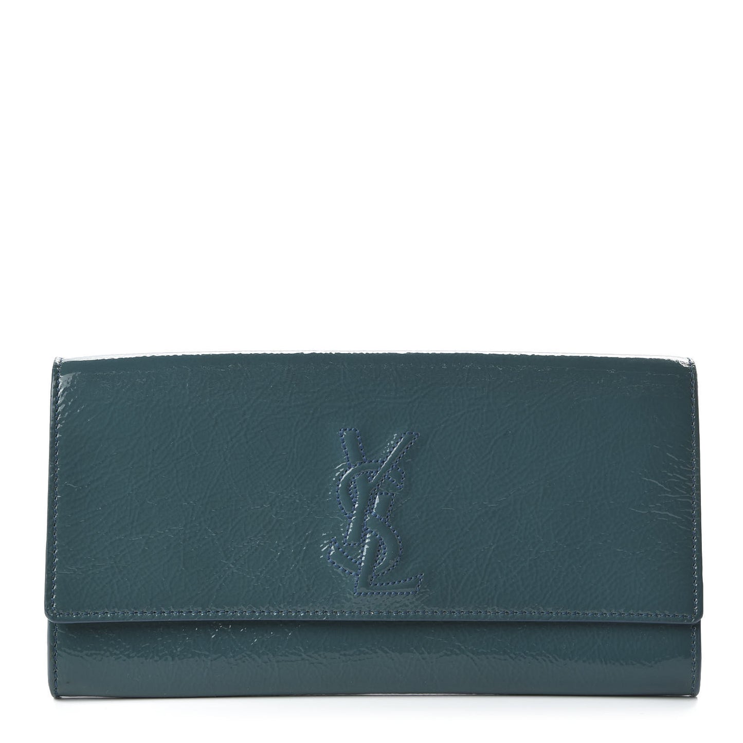 Textured Patent Monogram Small Belle De Jour Clutch Turquoise