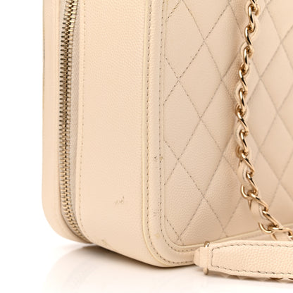 Chanel Caviar Quilted Medium CC Filigree Vanity Case Light Beige 11 of 13