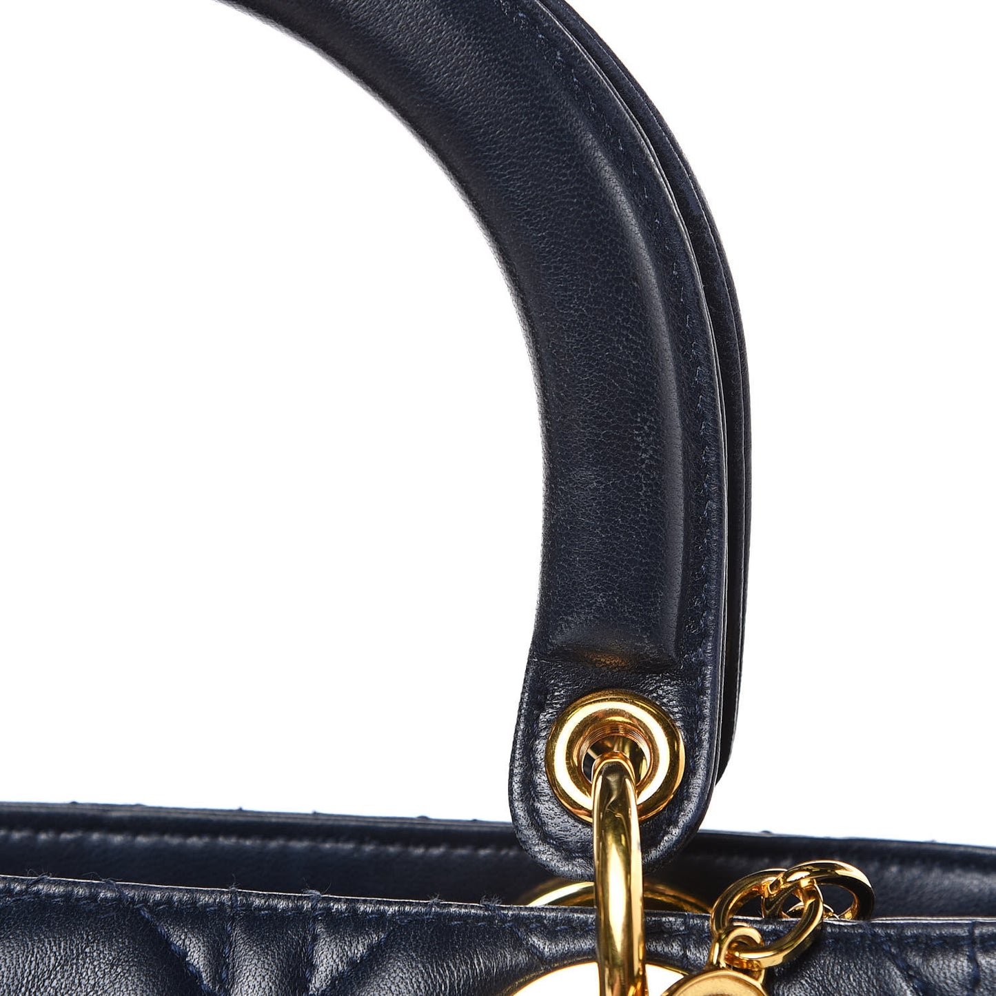 Lambskin Cannage Medium Lady Dior Navy Blue
