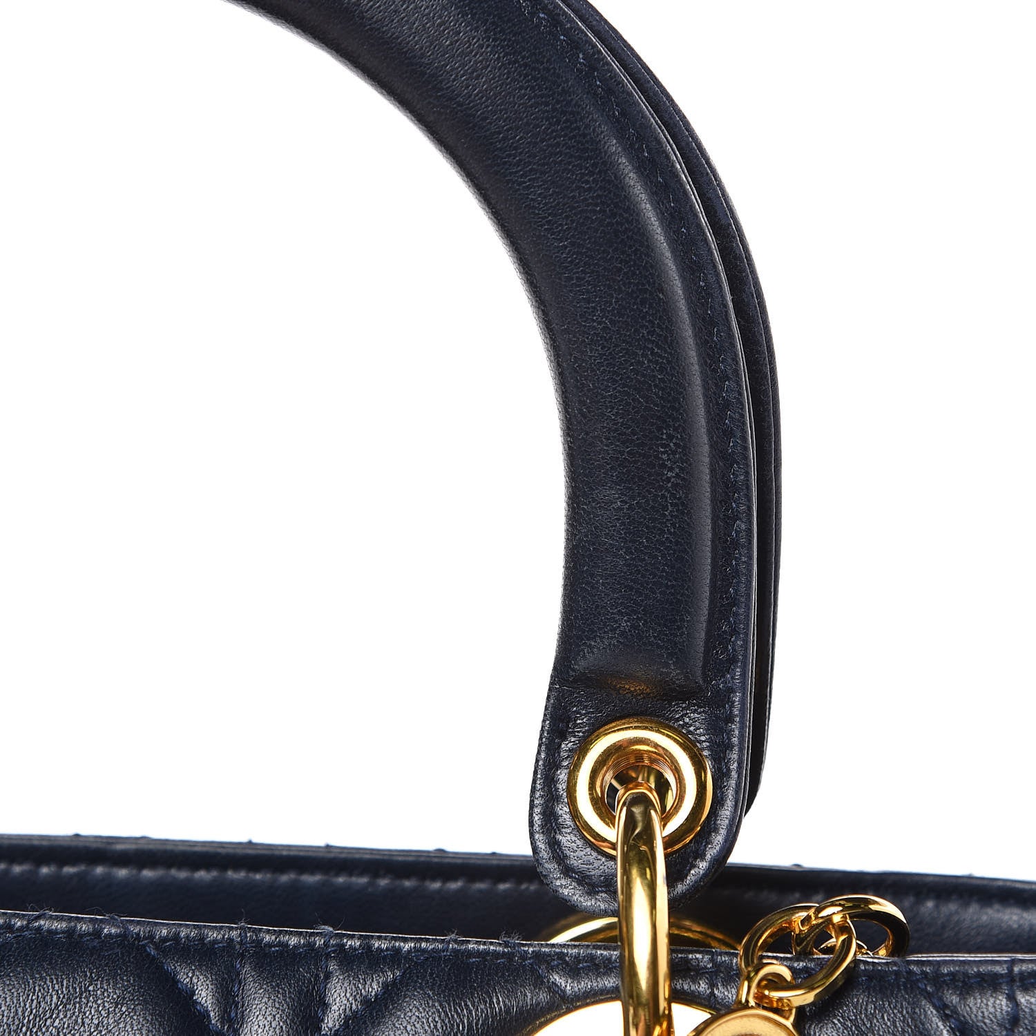 Christian Dior Lambskin Cannage Medium Lady Dior Navy Blue 14 of 17