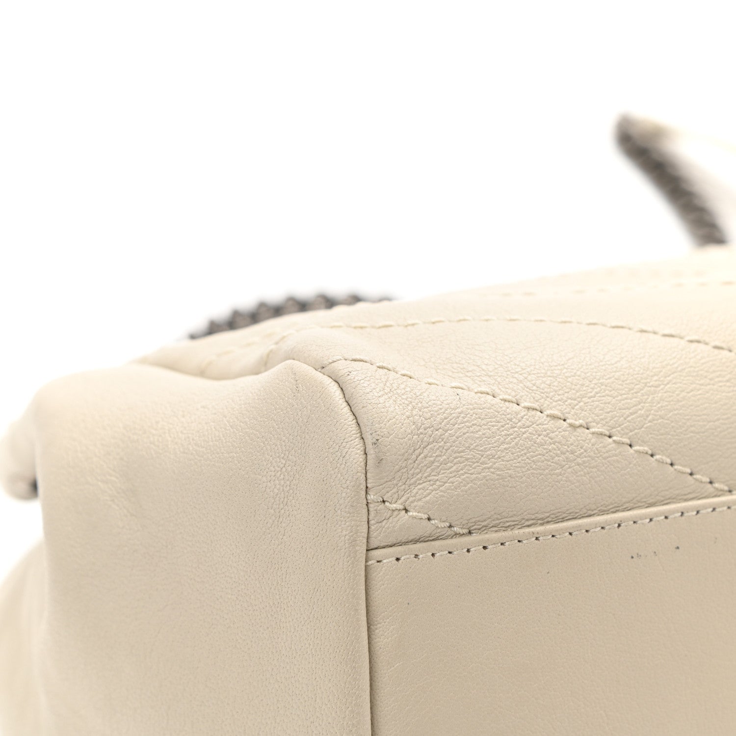 Saint Laurent Vintage Lambskin Chevron Monogram Large Nolita Crema Soft 13 of 15